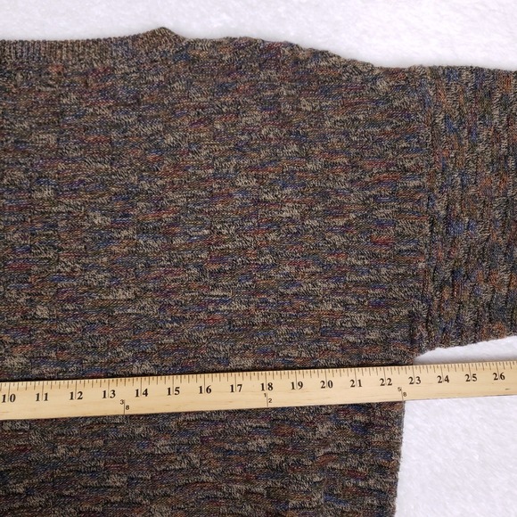 Vintage Joseph & Feiss Sweater Size L Brown Retro Minimalist Grandpa 3D Knit - Picture 6 of 7